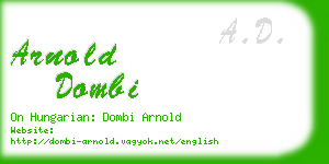 arnold dombi business card